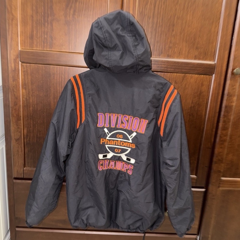 Vintage Holloway Jacket Mens Medium Black Division Champs Bomber Snap Jacket